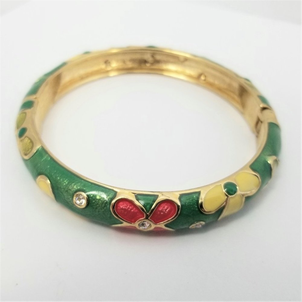 Cheerful Green, Yellow, Red Floral Bracelet